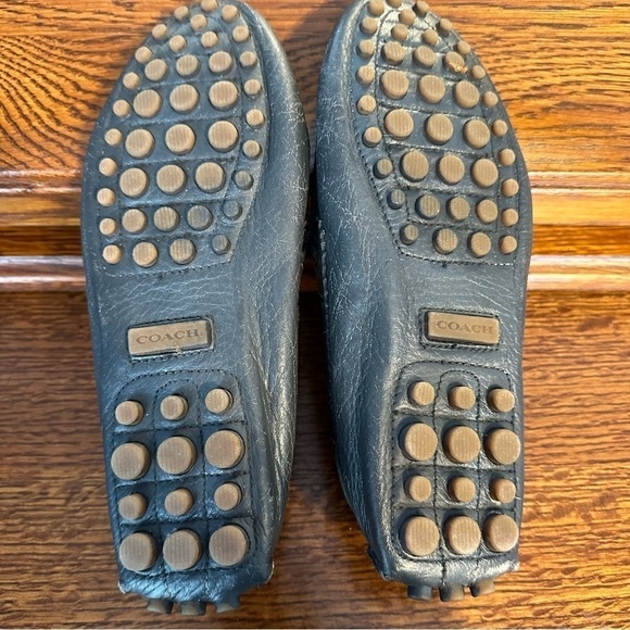 Coach Nadia Driving Loafers w/ Tassels Silver Gray Leather Boat Shoes Size 7B - Picture 6 of 9